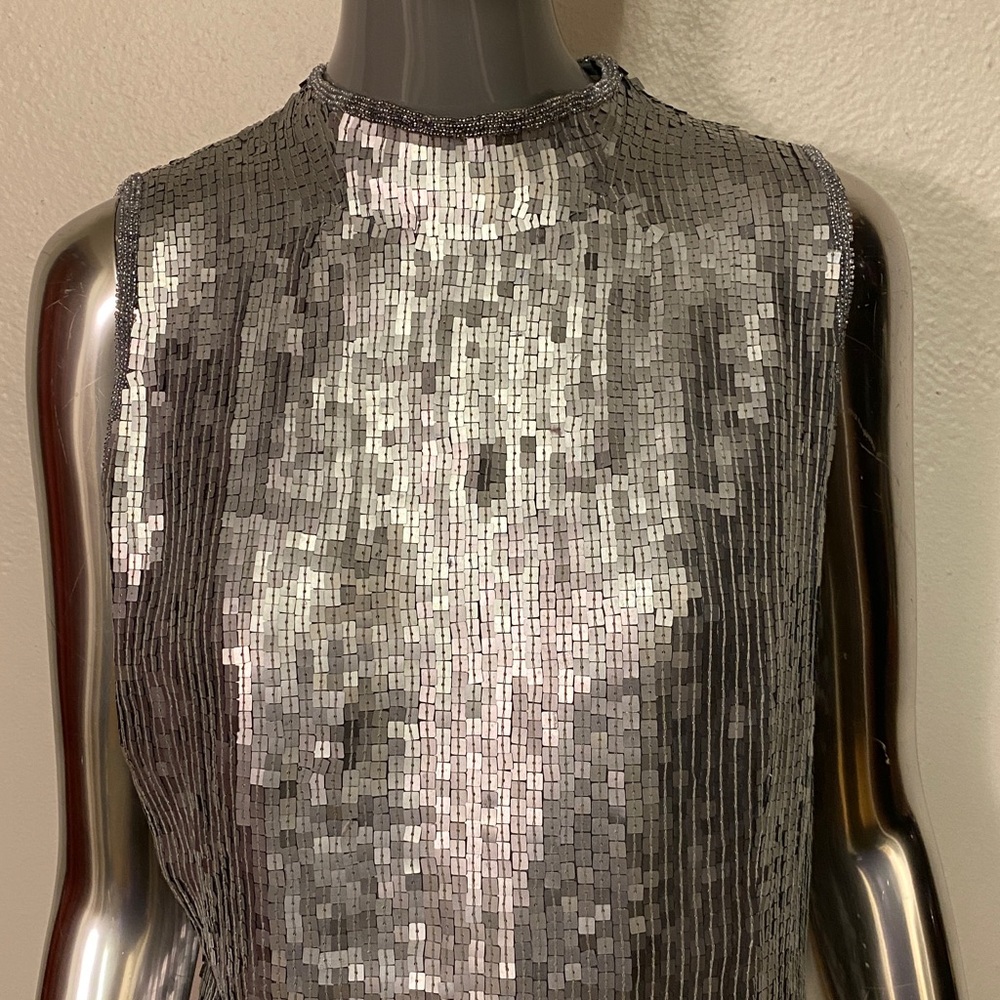 Holt Renfrew Silver Sequin Top, 14 - Picture 2 of 10